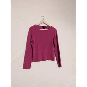 Lifestyle Sandra King Pink ribbed long sleeve sweater women's size large